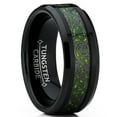 thumbnail image 5 of Metal Masters Mens Black Tungsten Carbide Dragon Ring Wedding Band Green Carbon Fiber Comfort-Fit 8mm 7, 5 of 8