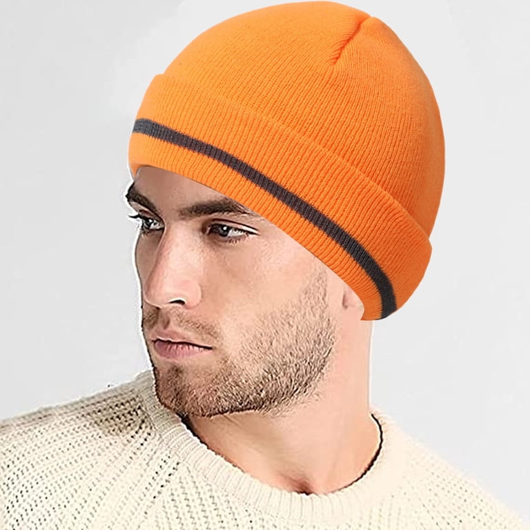 Men Winter Beanie Hat Warm Knit Cuffed Plain Toboggan Ski  display picture 3