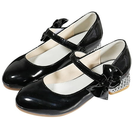 

TOWED22 Baby Sandals Girl Children Shoes High Heels Girls Princess Single Shoes Dress Shoes Performance Toddler Walking Shoes Black