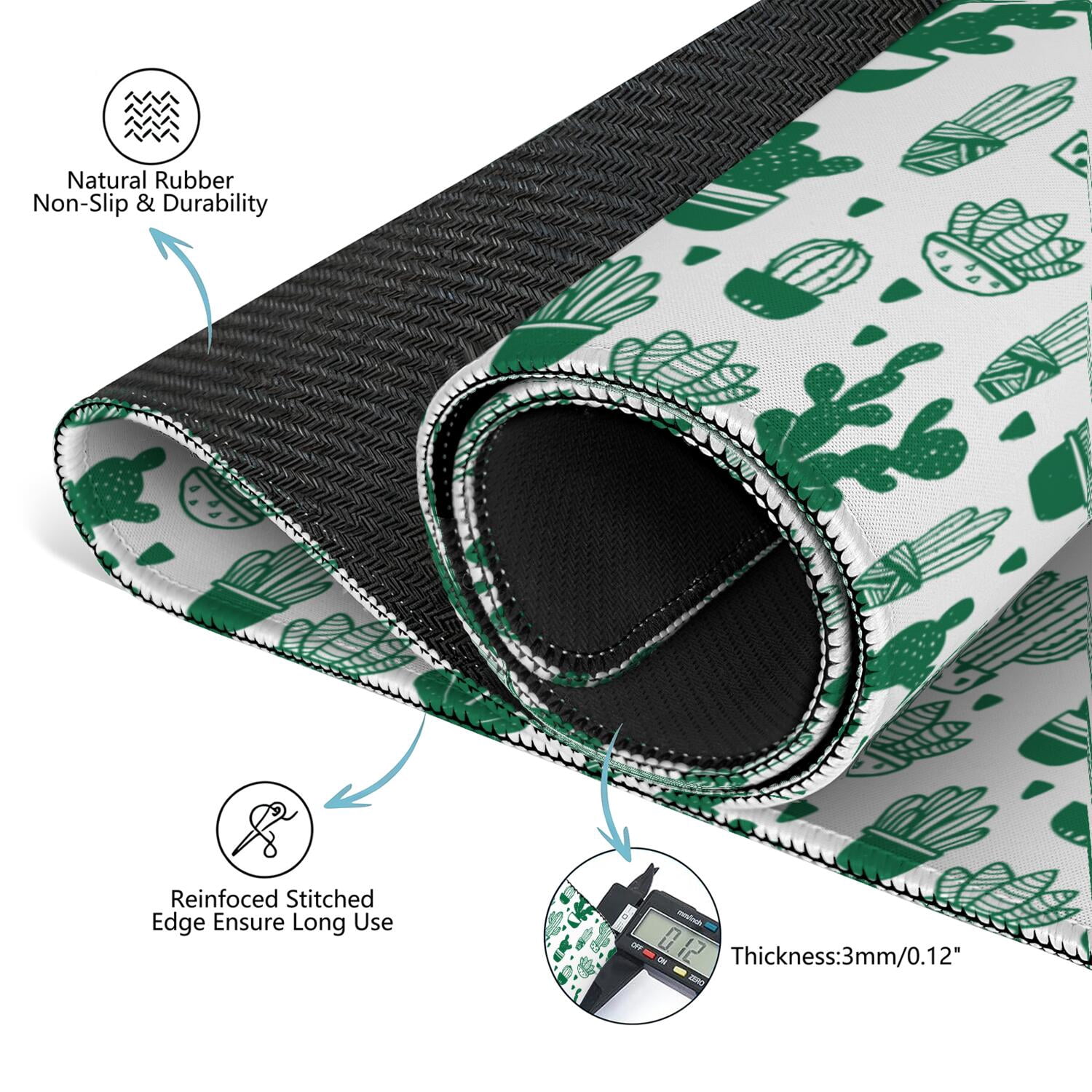 Large 31.5x31.5 Inch Plants Design Game Mat Crafted from Durable Rubber Featuring Anti-Slip Surface and Noise Dampening Properties for Mahjong Card Games