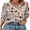 Khaki Floral Print, variant on Womens Tops 3/4 Sleeve with Buttons Dressy Casual Blouses Summer Outfits Beach Vacation Plus Size Spring Clothes White Tops