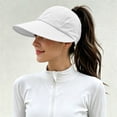 thumbnail image 2 of LXJHUAN Sun Hats for Women Wide Brim Sunscreen Baseball Cap Quick Drying Breathable Visor Cap Adjustable Ponytail Friendly Sports Cap for Outdoor Activities White, 2 of 5