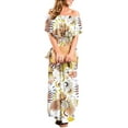 thumbnail image 4 of YVH Womens Off The Shoulder Ruffle Party Dresses Side Split Beach Maxi Dress, 4 of 5