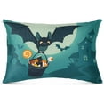 thumbnail image 2 of GZHJMY Halloween Cute Bat Flying Pillowcase Plush Pillowcase for Hair and Skin, Soft Standard Size Pillow Cases Zippered Queen Pillow Case Set of 1-21x54in Home Decor, 2 of 7