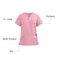 thumbnail image 4 of Gifts Dianli Medical Uniform Men's V Neck Nurse Scrub Top with Pocket Short Sleeve Solid Color Caregiver Work Shirt Breathable Quick-Dry Lightweight Comfortable Medical Scrub, 4 of 9