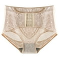 thumbnail image 4 of Ladies Underwear Panties Women's Breathable Mid-Waist Breasted Belly Pants Lift Hip Shaping Postpartum Waist and Hip Shaping Pants Womens Underwear Briefs Beige 3XL, 4 of 6