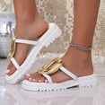 thumbnail image 6 of Eltusu Women Slide Sandals, Beach Low Heel No Slip Open Toe Ladies Shoes White Size 5.5, 6 of 8