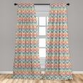 thumbnail image 4 of Ambesonne Herringbone Curtains, Chevron Colorful Art, Pair of 28"x95", Petrol Blue Orange Green, 4 of 4