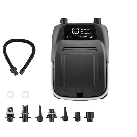 KFFKFF High-Pressure Paddle Board Pump, 20PSI with Dual-Stage Inflation & Deflation, Auto-Off Feature, and 12V DC Car Adapter, Suitable for Inflatable Paddle Boards, Tents, and Mattresses