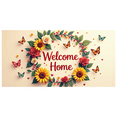 thumbnail image 4 of LUUFILx Welcome Home Banner Floral Butterfly Decor Wall Background for Party Wedding Garden Backdrop Photo Prop Event Decorations Vibrant Flower Display, 4 of 9