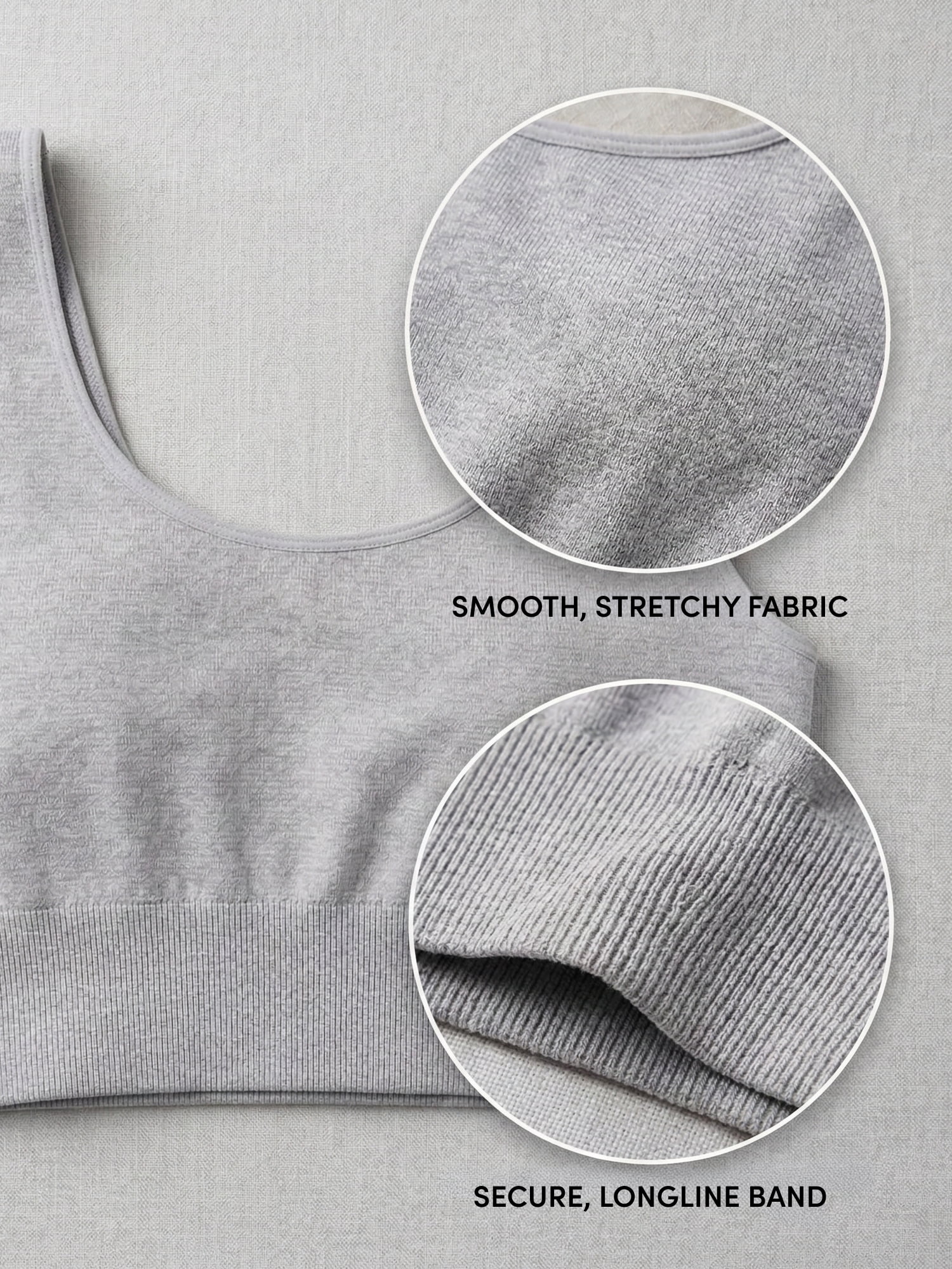 Fruit of the Loom Womens Seamless Comfy Longline Back Smoothing Bra, 2-Pack