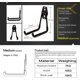 thumbnail image 4 of 2 ganchos de acero para almacenamiento de garaje, ganchos de almacenamiento de herramientas de garaje con revestimiento antideslizante, estante resistente para colgar escaleras/bicicletas/herramientas, 4 of 5