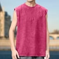 thumbnail image 2 of Gibobby Men's Cotton Linen Tank Top Shirts Casual Sleeveless Lace Up Beach Hippie Tops Bohemian Renaissance Pirate Tunic(M,Hot Pink), 2 of 4