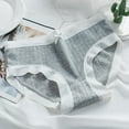 thumbnail image 2 of Rohuuque Cotton Underwear for Women Moisture Wicking Cotton Hipster Panties Lace Trim Soft Bikini Briefs Comfort Underwear Gray, 2 of 4