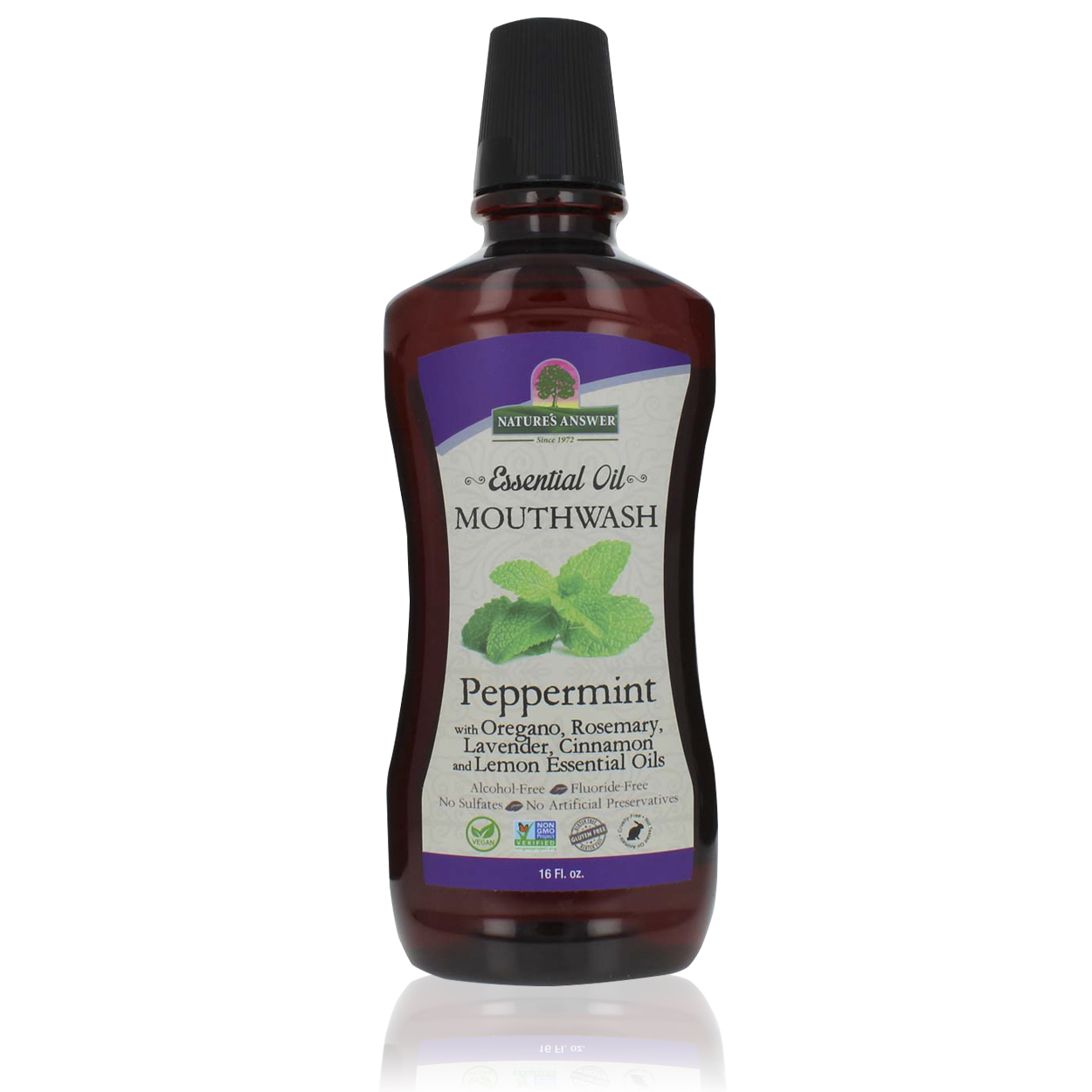 Essential Oil Mouthwash Peppermint 16oz