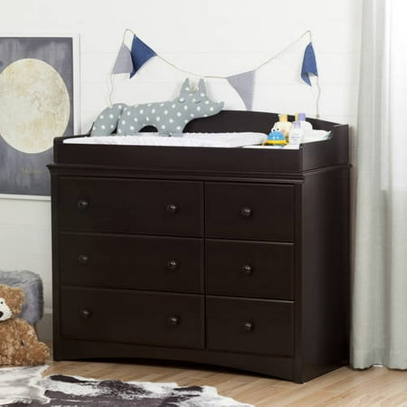 South Shore Angel Changing Table Dresser With 6 Drawers Espresso