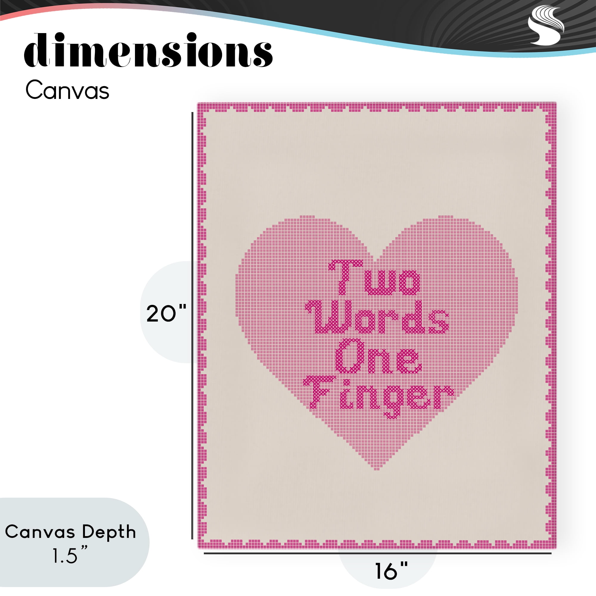 Stupell Industries Two Words One Finger Heart Canvas Wall Art, design by Lil' Rue