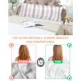 thumbnail image 3 of Pink Grey Striped Pillow Cases Body Size, Smooth Satin Pillowcase for Hair and Skin, Geometric Vertical Stripes Minimalist Decorative Cooling Bed Pillow Covers with Zipper, 20x54 Inches, 3 of 5