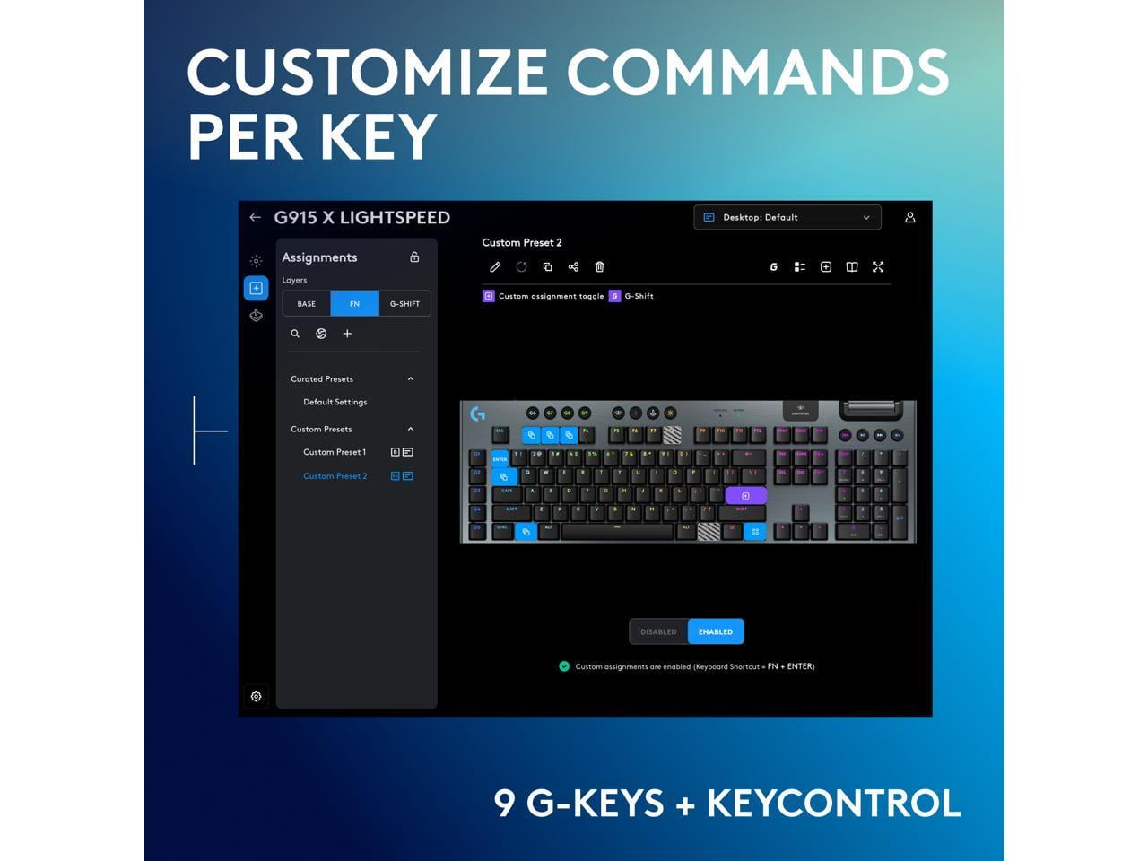 Logitech G915 X LIGHTSPEED Low-Profile Wireless Gaming Keyboard, Double-Shot PBT Keycaps, Fully Programmable Keys, RGB Backlighting, Sleek Aluminum Finishing, GL Red Linear Switches, PC/Mac