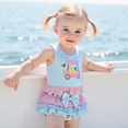 thumbnail image 3 of BemeyourBBs Toddler Baby Girl Golf Outfit Cute Infant Baby Girls Summer Clothes Golf Cart Embroidery Stripe Print Ruffled Tank Tops with Tiered Skirt Shorts 2Pcs Set, 3 of 9