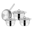thumbnail image 6 of Sofram Soft Stainless Steel 7-Piece Cookware Set with Lids Pots and Pans Set Kitchen Cooking Set Stockpots Cooking Pots Casseroles, Silver, 6 of 10