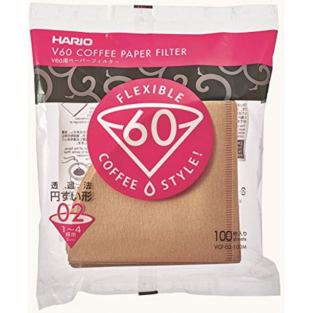 Hario V60 Paper Coffee Filters, Size 02, Natural, Tabbed