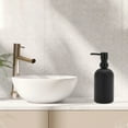 thumbnail image 2 of Unique Bargains 1 Pc Durable Cylinder Frosted Soap Dispenser 13.53oz Black, 2 of 6