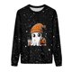 thumbnail image 4 of Heisall Womens Hoodies Halloween-themed Sparkling Print Round Neck Long Sleeve Fleece-lined Casual Sporty Fashion Sweatshirts, 4 of 9