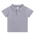 thumbnail image 2 of DAETIROS Kids Polo Shirts-Cotton School Uniform Shirt Short Sleeve Casual Unisex Kids Summer Clothing on Sale Gray Size 4-5 T, 2 of 3