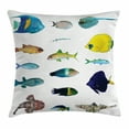 thumbnail image 1 of Ocean Animal Decor Throw Pillow Cushion Cover, Marine Life Creatures with Cardinalfish Clownfish Stingray Fauna Sea Theme, Decorative Square Accent Pillow Case, 24 X 24 Inches, Multi, by Ambesonne, 1 of 2