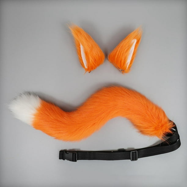 Juego De Orejas Y Cola De Zorro Para Cosplay - Piel Sintética, Diadema Y Cola Ajustable, Para Halloween Y Fiestas