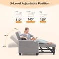thumbnail image 3 of Ktaxon Sleeper Sofa Bed Convertible Chair Bronzing Cloth 3-in-1 Futon Sofa with Lumbar Pillow for Living Room Bedroom Office Apartment Furniture Brown, 3 of 13
