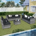 thumbnail image 3 of Sunmthink 10-Piece Wicker Patio Furniture Sets, Outdoor Conversation Set with 4 Inches Thick Cushions and Waterproof Cover, 3 of 6