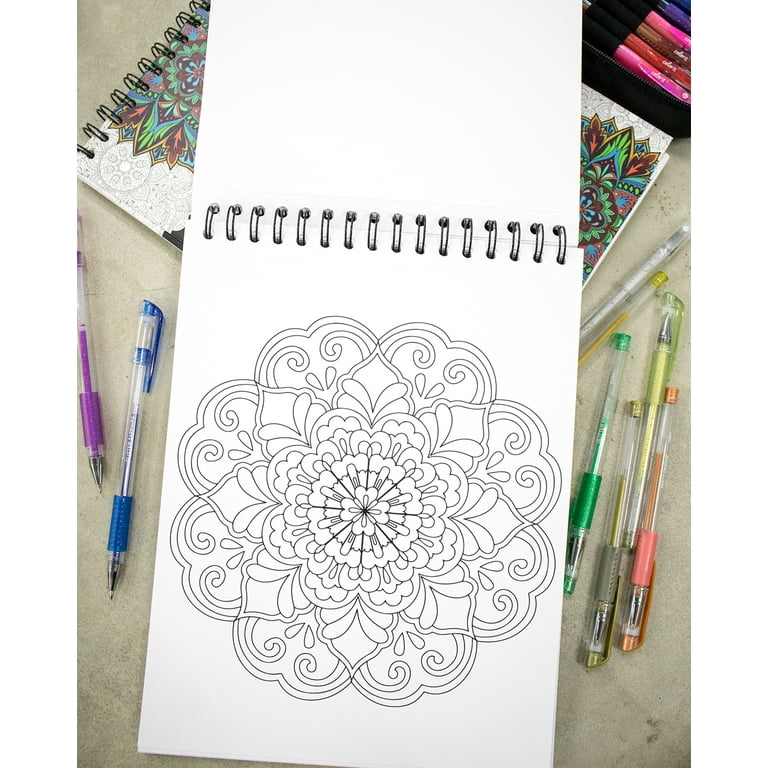 Kaleidoscope Adult Coloring Book. Thick artist paper. Spiral-bound.  Hardback.