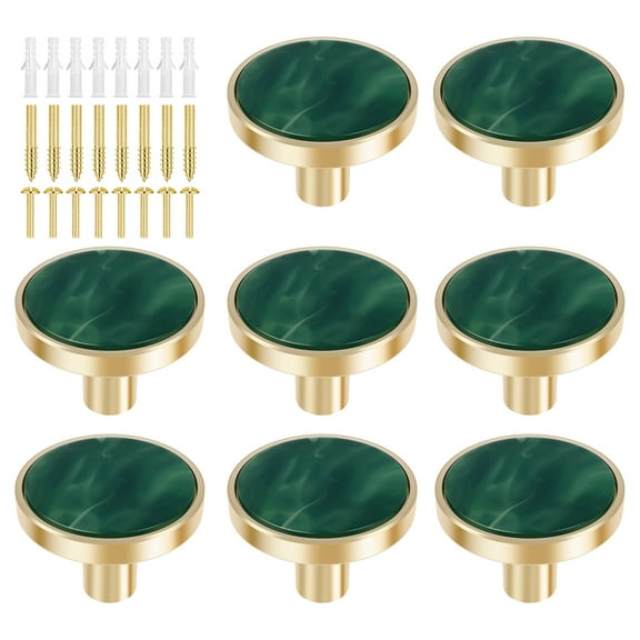 FUYGRCJ 8Pcs Drawer Knob Set Zinc Alloy Dresser Knob with Screws Gold Drawer Pull Handle Decorative Exquisite Furniture Knob Easy Installation for Closet Drawer Dresser Door