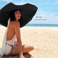 thumbnail image 5 of Sombrero de sol de playa gigante de gran tamaño, sombreros de playa flexibles para mujer, sombrero de paja de sol de ala ancha Extra grande y plegable para gorra de verano para mujer, 5 of 5