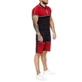 thumbnail image 4 of DPTALR Mens Summer Home Stripe Color Collision Short Sleeve Shorts Sports Thin Sets, 4 of 8