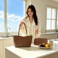 thumbnail image 4 of Fmbmuo Woven Tote Bag for Women Hollow Weave with Inner Pouch, Stylish Shoulder Bag Purse Gift, Casual Beach Travel Handbag, 4 of 4