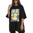 thumbnail image 4 of Plus Size Shirt for Women Black Tops for Women Short Sleeves Shirt for Women Cute Ducks T Shirt Crewneck Shirt for Women XL, 4 of 5