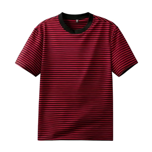 Chiccall Mens Striped T Shirts Casual Summer Vintage Tops Comfy Crew Neck Short Sleeve Tee