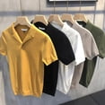 thumbnail image 5 of Men's Clothing Light Luxury Knitted Polo Shirt Casual Leisure V-Neck Solid Color Short Sleeve T-Shirt Breathable Knitwear, 5 of 6