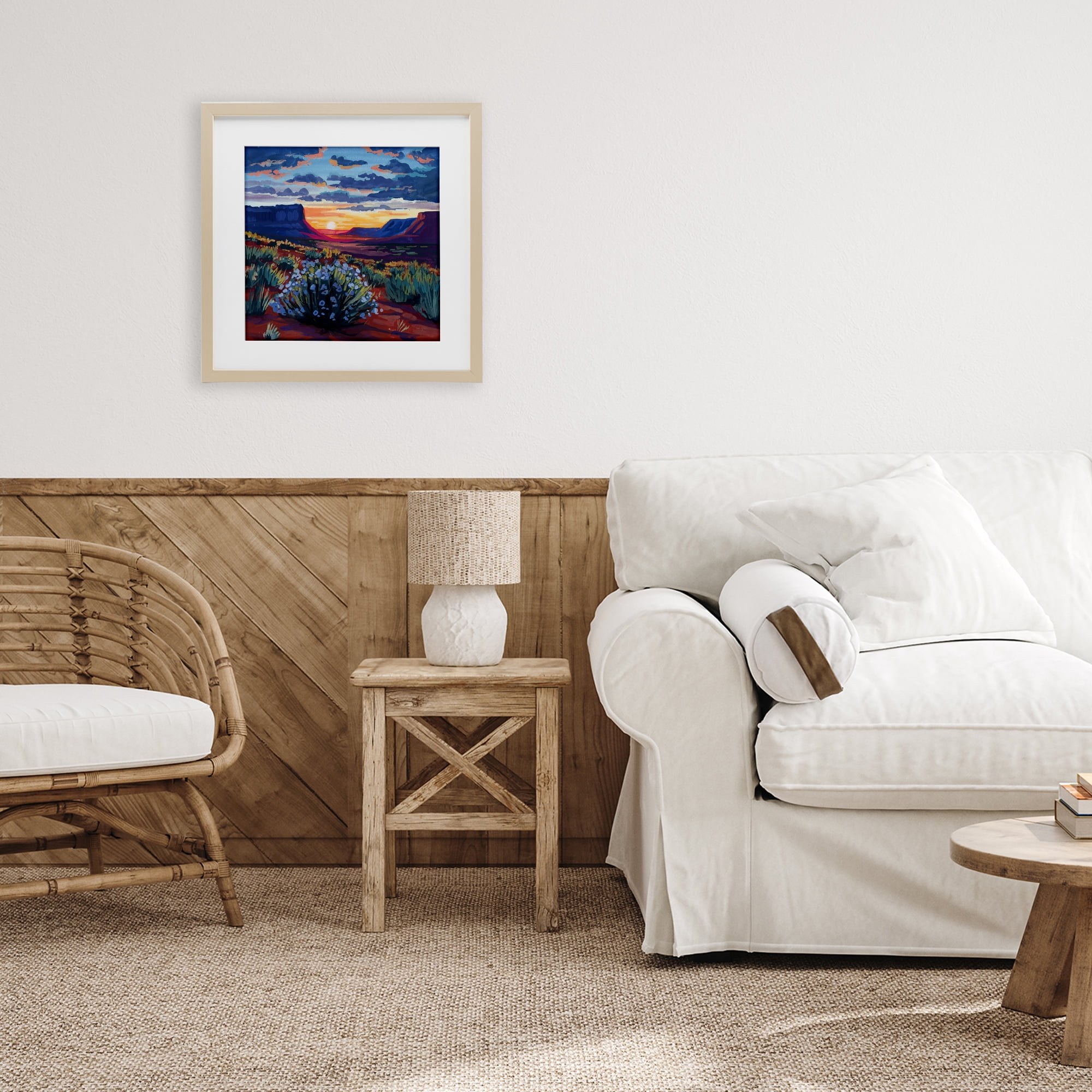Stupell Industries Desert Sunset on Blooming Bush Birch Framed Print Under Glass, design by Kate Jarvik Birch