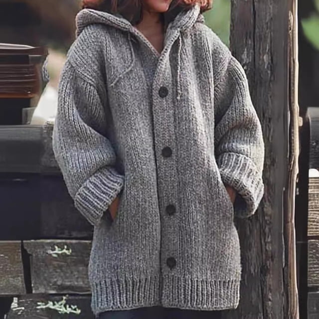 Suéter de otoño e invierno, cárdigan de punto, suéter de abrigo largo para mujer