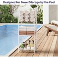 thumbnail image 5 of CozyNestF Free Standing Towel Rack - 3 Tier Towel Racks for Bathroom with M-Shaped Dividers, Durable Metal Towel Holder, Pool Towel Rack, Space-Saving Towel Storage Organizer, Modern Bath Towel Shelf, 5 of 18