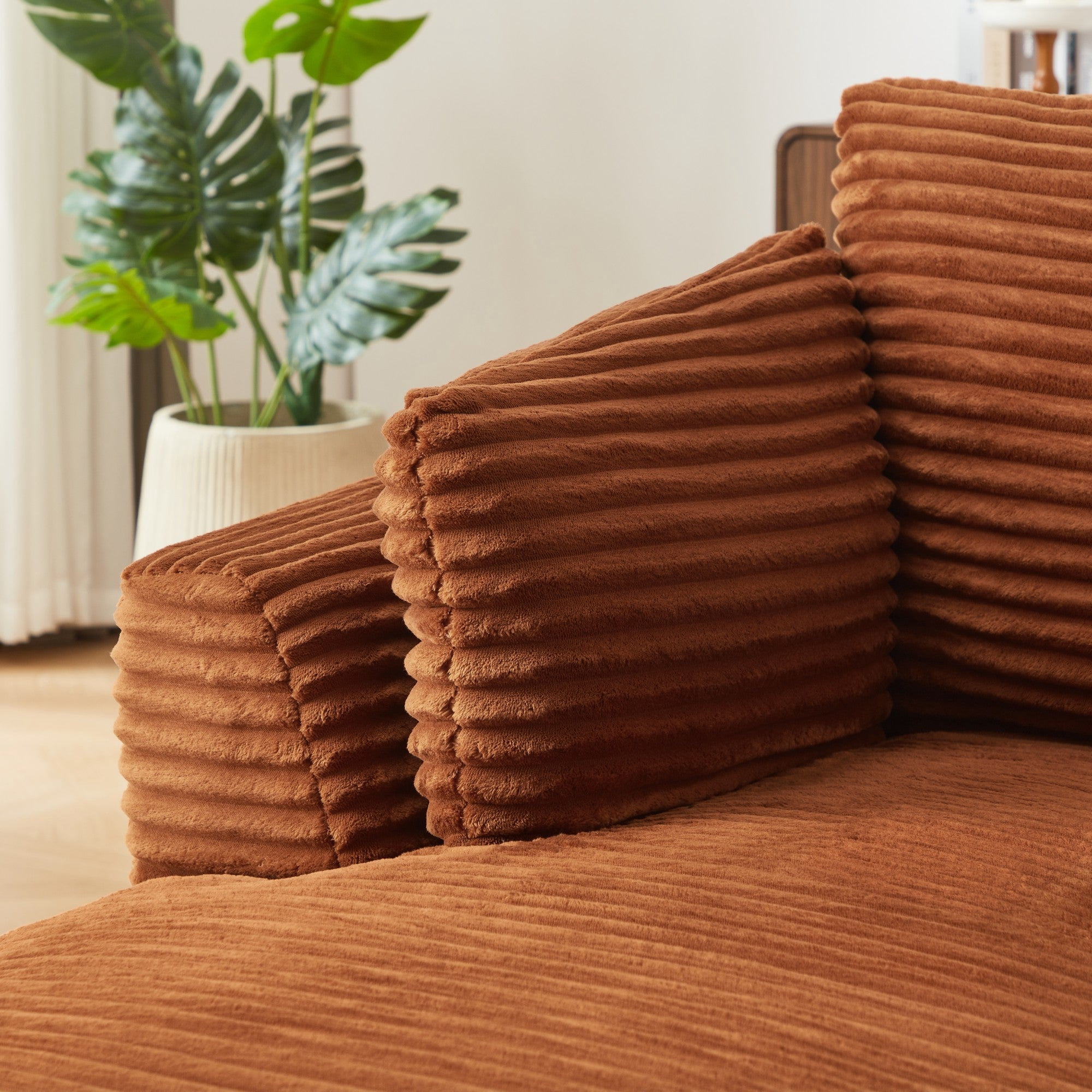 Sailvan Oversized Chaise Lounge Chair, Corduroy Upholstered Modern Sofa Couch,Comfy Sleeper Sofa