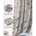thumbnail image 3 of Pink Grey Botanical Kitchen Curtains Rustic Country Spring Floral Summer Leaf Cafe Short Curtains for Bathroom Blackout Window Curtain Small Window Treatment Drapes for Bedroom Living Room 52"x45"x2, 3 of 9