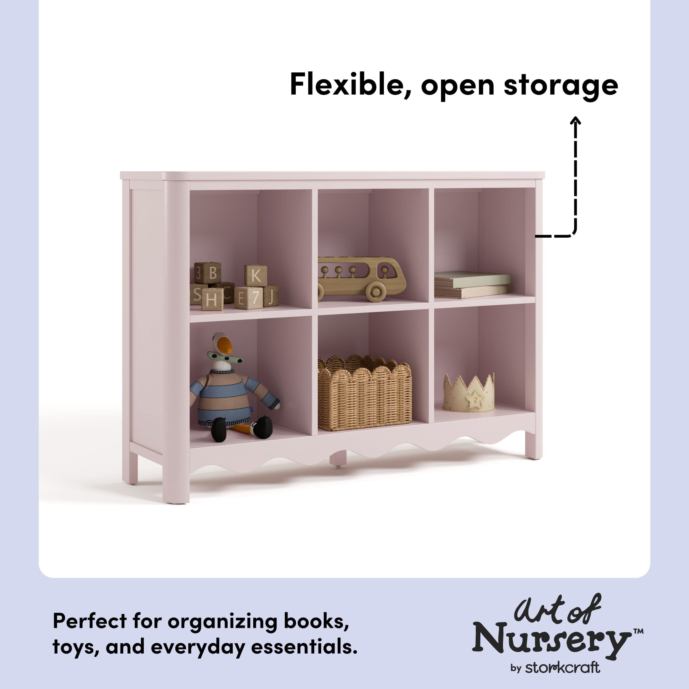 Art of Nursery by Storkcraft Casablanca 6 Cube Organizer Kids Bookcase - Blush