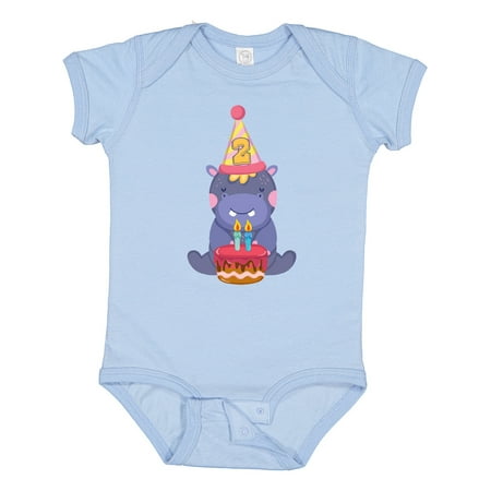 

Inktastic Hippo 2nd Birthday Boys or Girls Baby Bodysuit