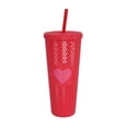 thumbnail image 2 of Vaso con Popote Prichos con Textura San Valentín Varios Modelos 1 Pieza, 2 of 4