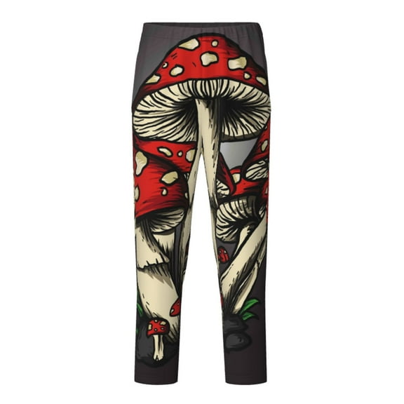 Xecao Red Mushrooms Print Teenagers' Pajama Pants Long Sleep Pants Soft Elastic Waist Pajama Bottoms Elastic waist with 2 Pockets 5-16 Years-XS(5-6)
